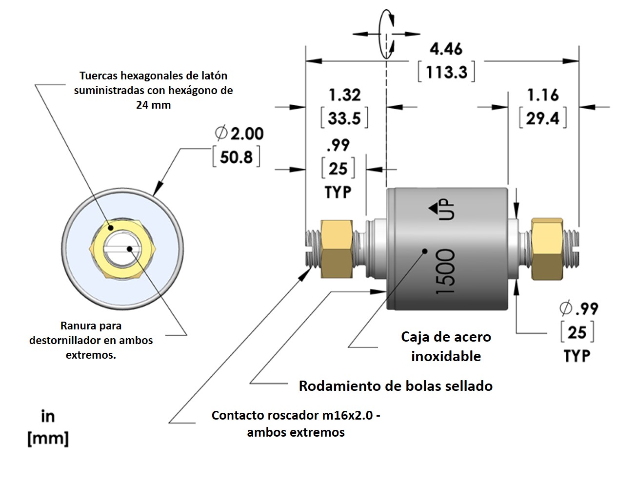 Diagrama de dimensiones 1500